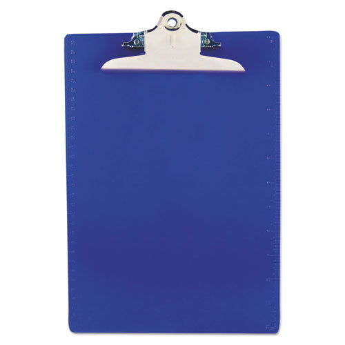 Image of Saunders Recycled Plastic Clipboard with Ruler Edge, 1" Clip Capacity, Holds 8.5 x 11 Sheets, Blue