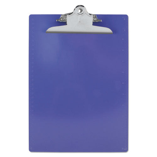 Image of Saunders Recycled Plastic Clipboard with Ruler Edge, 1" Clip Capacity, Holds 8.5 x 11 Sheets, Purple