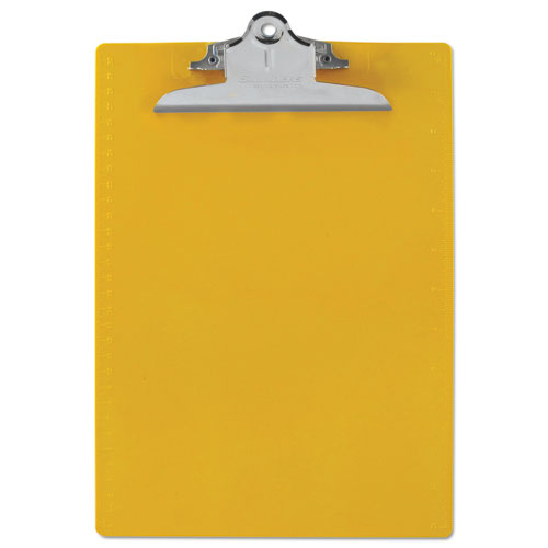 Image of Saunders Recycled Plastic Clipboard with Ruler Edge, 1" Clip Capacity, Holds 8.5 x 11 Sheets, Yellow