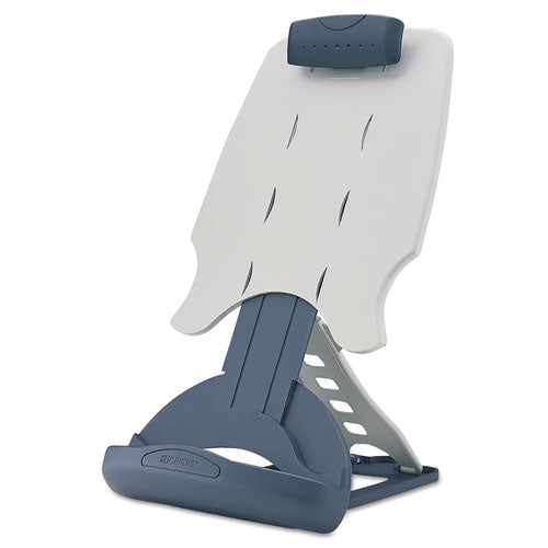Image of Kensington® Insight Adjustable Book Copyholder, 50 Sheet Capacity, Metal, Midnight Blue/gray