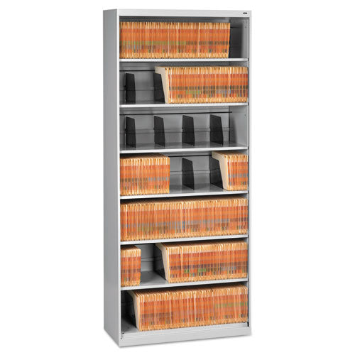 Image of Tennsco Fixed-Shelf Lateral File for Legal/Letter Size Files, 7 Shelves, 36" x 16.5" x 87", Light Gray