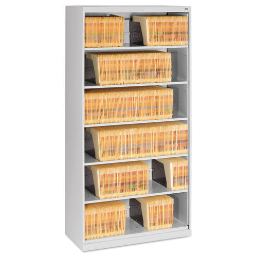 Image of Tennsco Fixed-Shelf Lateral File for Legal/Letter Size Files, 6 Shelves, 36" x 16.5" x 75.25", Light Gray