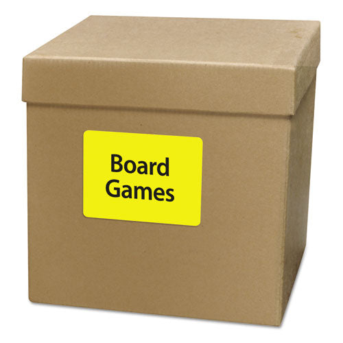Image of Avery® High-Vis Removable Laser/Inkjet ID Labels w/ Sure Feed, 3.33 x 4, Neon, 72/PK