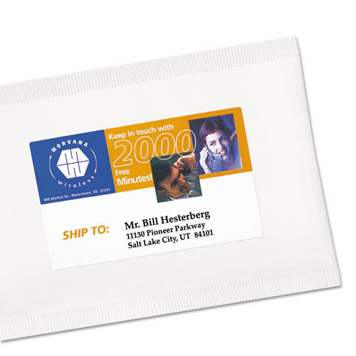 Image of Avery® Vibrant Laser Color-Print Labels w/ Sure Feed, 4.75 x 7.75, White, 50/Pack