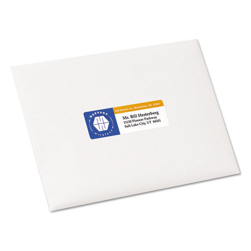 Image of Avery® Vibrant Laser Color-Print Labels w/ Sure Feed, 1.25 x 3.75, White, 300/Pack