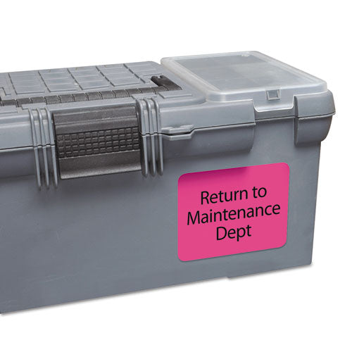Image of Avery® High-Vis Removable Laser/Inkjet ID Labels w/ Sure Feed, 3.33 x 4, Neon, 72/PK