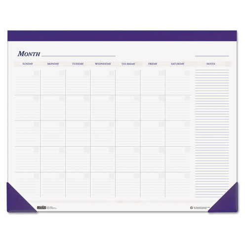 Image of House of Doolittle Recycled Nondated Desk Pad Calendar, 22 X 17, White/blue Sheets, Blue Binding, Blue Corners, 12-Month (jan To Dec): Undated