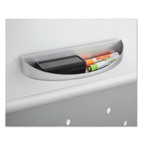 Image of Safco® Rumba Whiteboard Collaboration Screen Accessory Tray, 12.25" x 3.5" x 2.25", Silver
