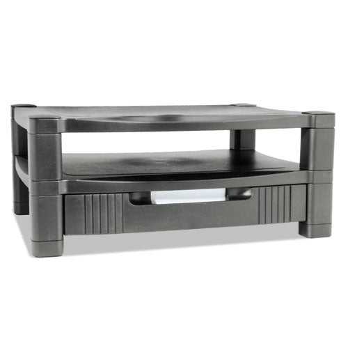 Image of Kantek Two-Level Monitor Stand, 17" X 13.25" X 3.5" To 7", Black, Supports 50 Lbs