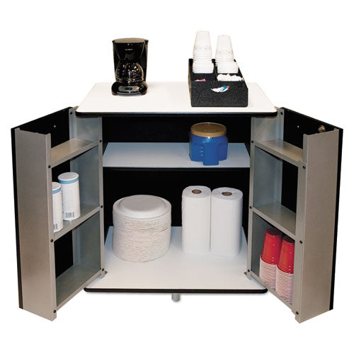 Image of Vertiflex® Refreshment Stand, Engineered Wood, 9 Shelves, 29.5" x 21" x 33", White/Black
