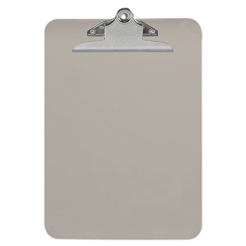 Image of Universal® Plastic Clipboard with High Capacity Clip, 1.25" Clip Capacity, Holds 8.5 x 11 Sheets, Translucent Black