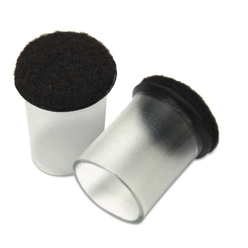 Image of Master Caster® Like New Solutions, Floor Savers, Round, 1.25" Diameter, Clear/Gray, 8/Pack