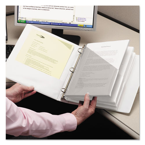 Image of Smead Organized Up Poly Slash Jackets, 2-Sections, Letter Size, Clear, 5/pack