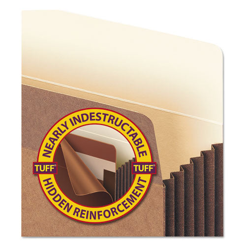 Image of Smead Redrope TUFF Pocket Drop-Front File Pockets with Fully Lined Gussets, 5.25" Expansion, Legal Size, Redrope, 10/Box