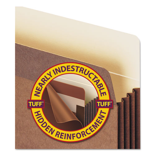 Image of Smead Redrope TUFF Pocket Drop-Front File Pockets with Fully Lined Gussets, 3.5" Expansion, Legal Size, Redrope, 10/Box