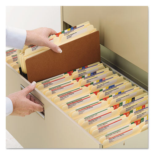 Image of Smead Redrope TUFF Pocket Drop-Front File Pockets with Fully Lined Gussets, 7" Expansion, Letter Size, Redrope, 5/Box