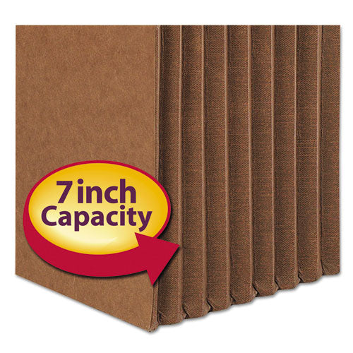 Image of Smead Redrope TUFF Pocket Drop-Front File Pockets with Fully Lined Gussets, 7" Expansion, Letter Size, Redrope, 5/Box