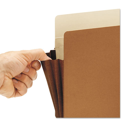 Image of Smead Redrope TUFF Pocket Drop-Front File Pockets with Fully Lined Gussets, 7" Expansion, Letter Size, Redrope, 5/Box