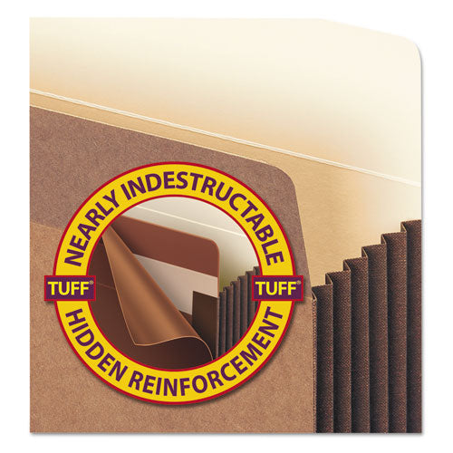 Image of Smead Redrope TUFF Pocket Drop-Front File Pockets with Fully Lined Gussets, 7" Expansion, Legal Size, Redrope, 5/Box