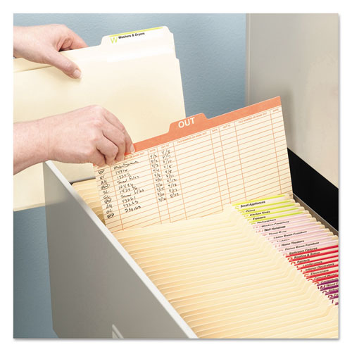 Image of Smead Manila Out Guides, Printed Form Style, 1/5-Cut Top Tab, Out, 8.5 X 11, Manila, 100/box