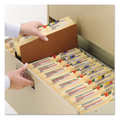 Image of Smead Redrope Drop-Front File Pockets with Fully Lined Gussets, 5.25" Expansion, Legal Size, Redrope, 10/Box