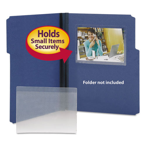 Image of Smead Self-Adhesive Poly Pockets, Top Load, 6.25 x 4.56, Clear, 100/Box