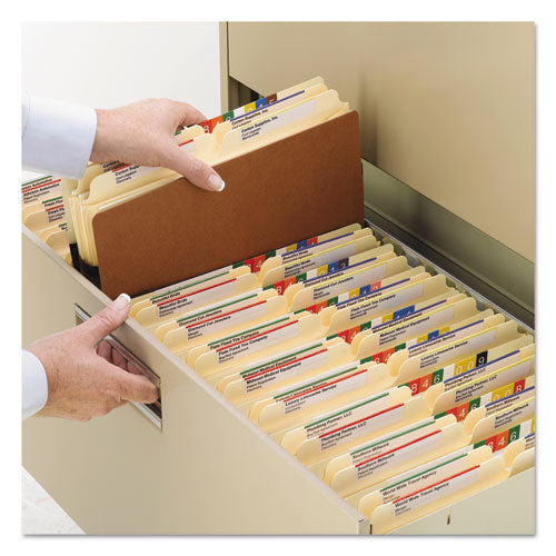 Image of Smead Redrope Drop Front File Pockets, 5.25" Expansion, Legal Size, Redrope, 50/box