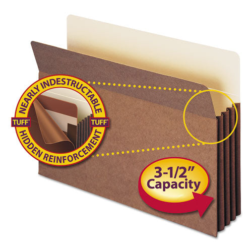 Image of Smead Redrope TUFF Pocket Drop-Front File Pockets with Fully Lined Gussets, 3.5" Expansion, Legal Size, Redrope, 10/Box