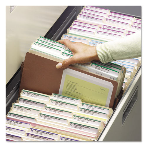 Image of Smead Redrope Drop Front File Pockets, 5.25" Expansion, Legal Size, Redrope, 50/box