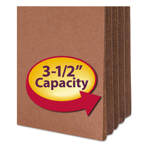 Image of Smead Redrope Drop-Front File Pockets with Fully Lined Gussets, 3.5" Expansion, Legal Size, Redrope, 10/Box