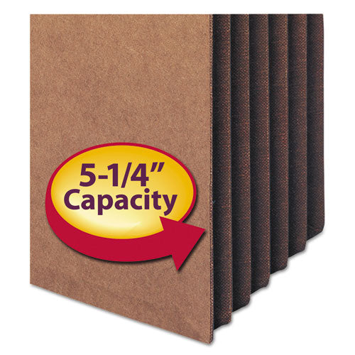 Image of Smead Redrope Drop Front File Pockets, 5.25" Expansion, Legal Size, Redrope, 50/box