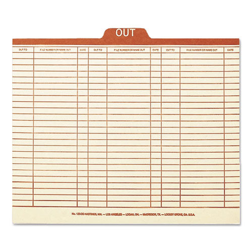 Image of Smead Manila Out Guides, Printed Form Style, 1/5-Cut Top Tab, Out, 8.5 X 11, Manila, 100/box