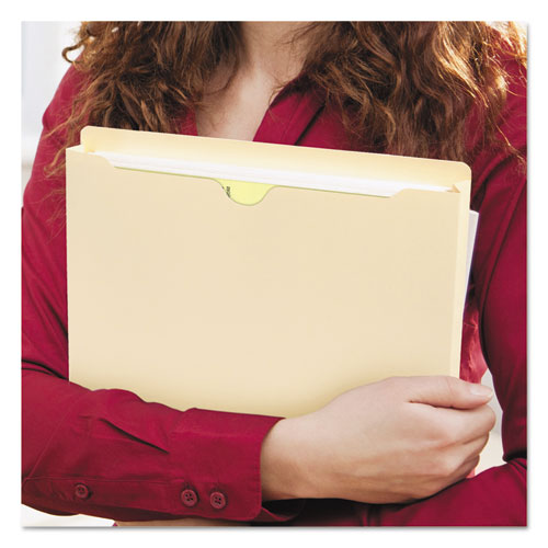 Image of Smead 100% Recycled Top Tab File Jackets, Straight Tab, Letter Size, Manila, 50/box
