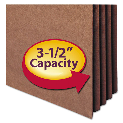 Image of Smead Redrope TUFF Pocket Drop-Front File Pockets with Fully Lined Gussets, 3.5" Expansion, Letter Size, Redrope, 10/Box