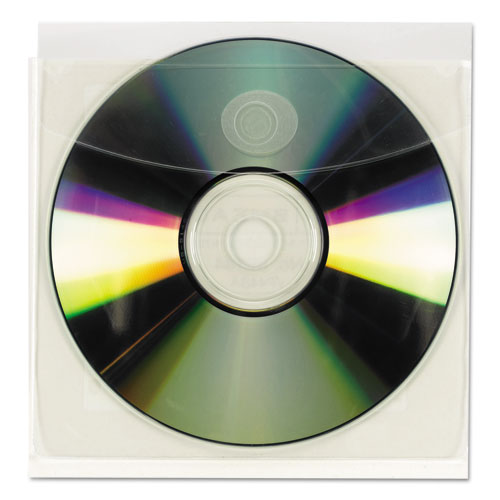 Image of Smead Self-Adhesive CD/Diskette Pockets, Clear, 10/Pack