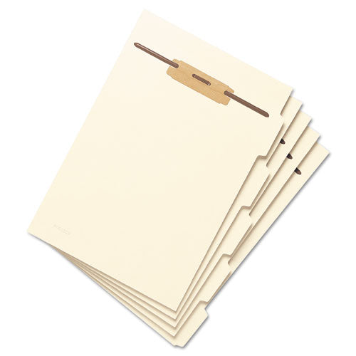 Image of Smead Stackable Folder Dividers with Fasteners, Convertible End/Top Tab, 1 Fastener, Letter Size, Manila, 4 Dividers/Set, 50 Sets