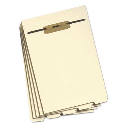 Image of Smead Stackable Folder Dividers with Fasteners, 1/5-Cut Bottom Tab, 1 Fastener, Letter Size, Manila, 4 Dividers/Set, 50 Sets