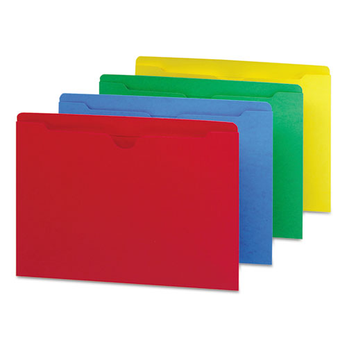 Image of Smead Colored File Jackets With Reinforced Double-Ply Tab, Straight Tab, Letter Size, Assorted Colors, 100/box