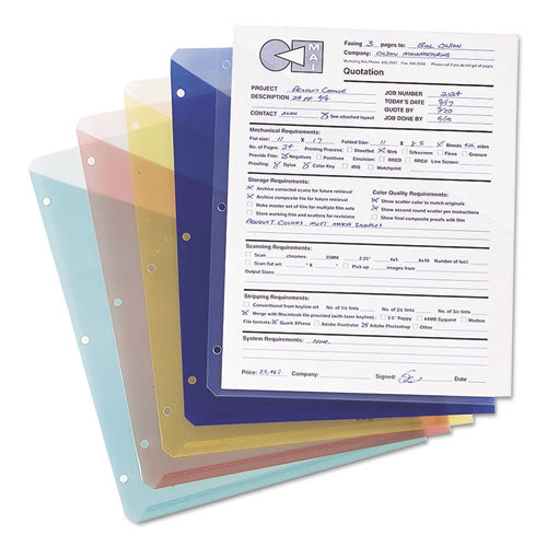 Image of Smead Organized Up Poly Slash Jackets, 2-Sections, Letter Size, Clear, 5/pack