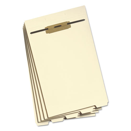 Image of Smead Stackable Folder Dividers with Fasteners, 1/5-Cut Bottom Tab, 1 Fastener, Legal Size, Manila, 4 Dividers/Set, 50 Sets