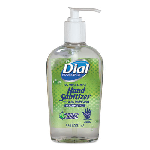 Image of Dial® Professional Antibacterial With Moisturizers Gel Hand Sanitizer, 7.5 Oz Pump Bottle, Fragrance-Free, 12/carton
