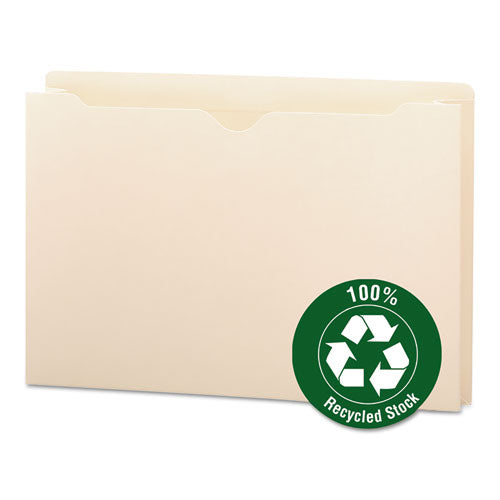 Image of Smead 100% Recycled Top Tab File Jackets, Straight Tab, Legal Size, Manila, 50/box