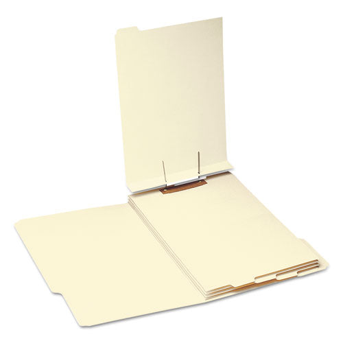 Image of Smead Stackable Folder Dividers with Fasteners, 1/5-Cut Bottom Tab, 1 Fastener, Legal Size, Manila, 4 Dividers/Set, 50 Sets