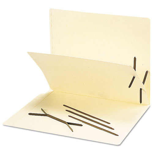 Image of Smead One-Piece 2-Prong Fasteners for Smead Pre-Slit Folder Dividers, 0.63" and 1" Capacity, 2.75" Center to Center, Brown, 100/Box