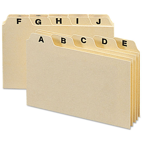 Image of Smead Manila Card Guides, 1/5-Cut Top Tab, A To Z, 3 X 5, Manila, 25/set