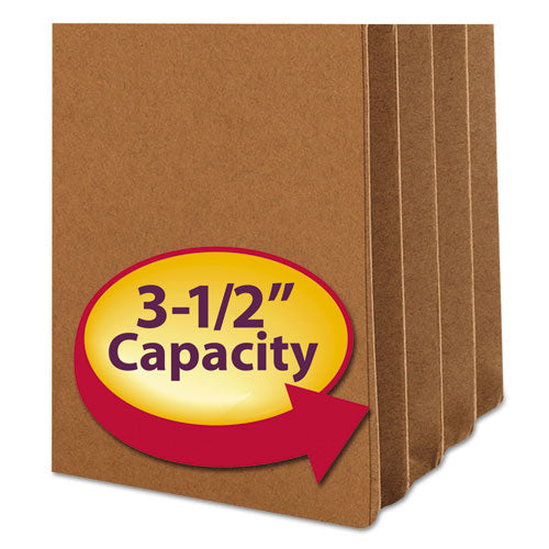 Image of Smead Redrope Drop Front File Pockets with 2/5-Cut Guide Height Tabs, 3.5" Expansion, Legal Size, Redrope, 25/Box