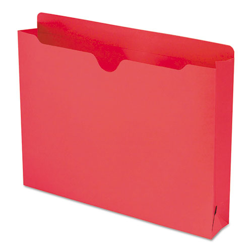 Image of Smead Colored File Jackets With Reinforced Double-Ply Tab, Straight Tab, Letter Size, Red, 50/box