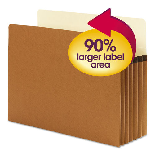 Image of Smead Supertab Pockets, 5.25" Expansion, Letter Size, Redrope, 10/box