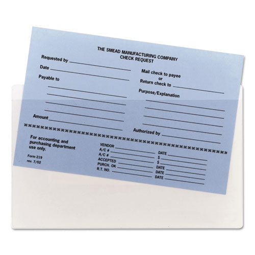 Image of Smead Self-Adhesive Poly Pockets, Top Load, 9 x 5.56, Clear, 100/Box