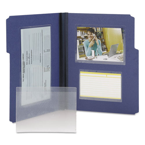 Image of Smead Self-Adhesive Poly Pockets, Top Load, 6.25 x 4.56, Clear, 100/Box